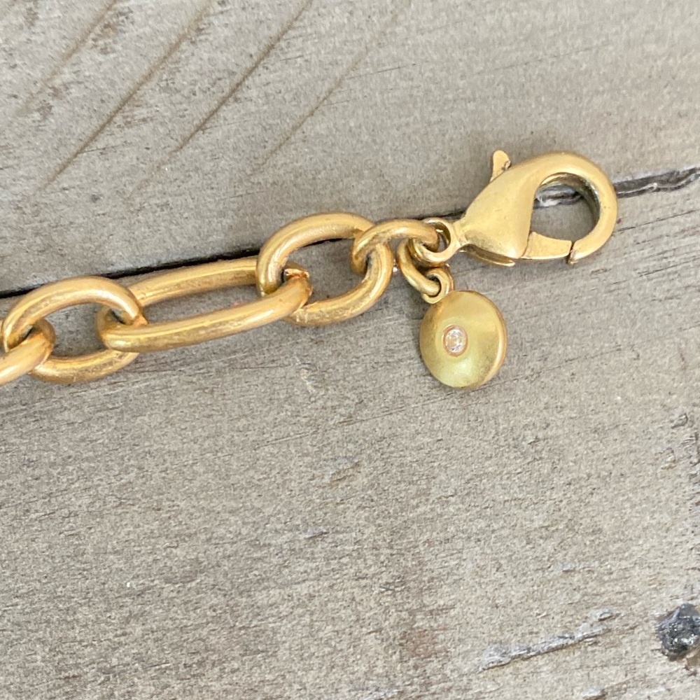 J. Crew Tortoise Shell Acrylic Link Loops Gold Tone Chain Statement Necklace 18” - Picture 9 of 10